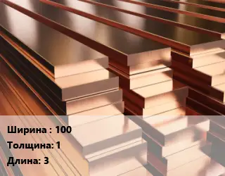 Полоса шина медная 100х1 L=3